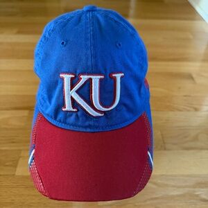 KU Kansas Jayhawks Hat Cap by Adidas Blue Red White